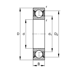  6010-2Z,  DIN 625-1 ׼Ҫߴ, ϶ܷ