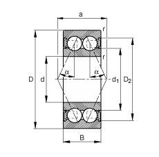 ǽӴ 3801-B-2RSR-TVH, ˫У˫ഽܷ⣬Ӵ  = 25