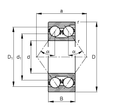 ǽӴ 3218,  DIN 628-3 ׼Ҫߴ磬˫УۣӴ  = 35