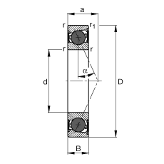  HCB7018-E-2RSD-T-P4S, ڣɶԻԪװӴ  = 25㣬մഽܷ⣬ǽӴƹ