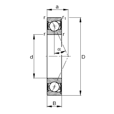  B7001-E-2RSD-T-P4S, ڣɶ԰װӴ  = 25㣬ഽܷ⣬ǽӴƹ