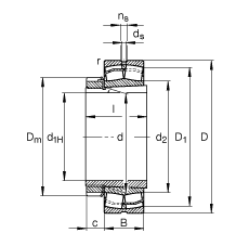 Ĺ 22214-E1-K + H314,  DIN 635-2 ׼Ҫߴ, ׶׺ͽ