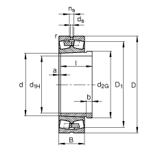 Ĺ 23268-B-K-MB + AH3268G,  DIN 635-2 ׼Ҫߴ, ׶׺ж